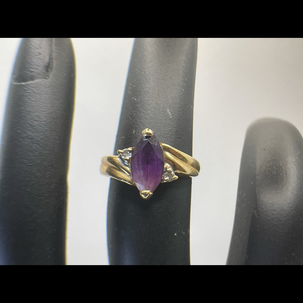 Amethyst and diamond ring - Picture 4 of 5